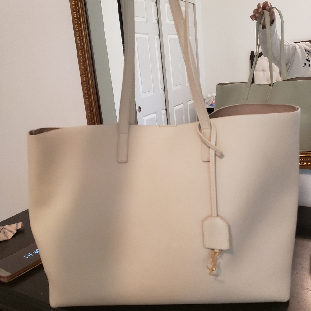 Saint Laurent large leather shopper tote bag